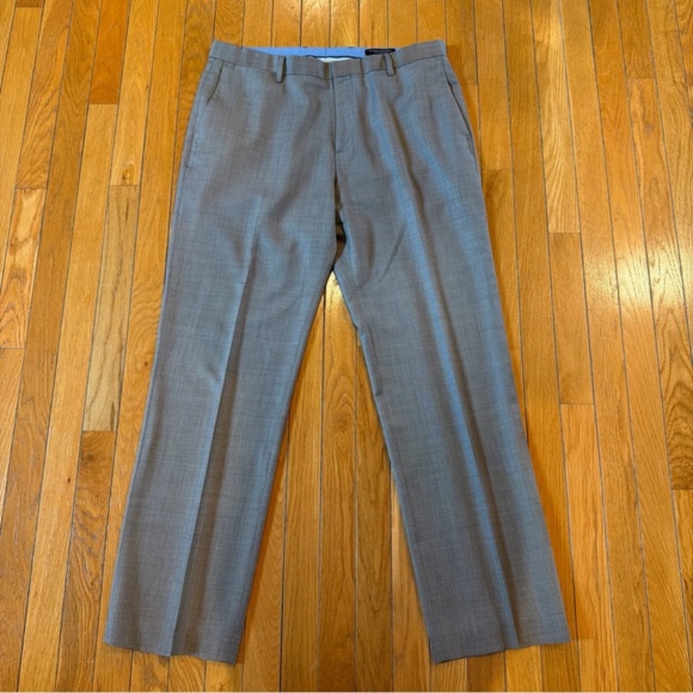 Banana Republic Mens 36x34 Tailored Slim Fit Dress Career Flat Front Pants Brown